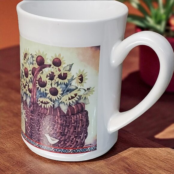 Vintage Essential Home Coffee Mug by Debi Hron - Sunflowers and Birds - Picture 5 of 6